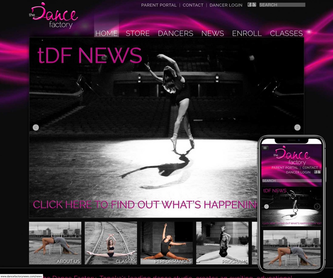 Umbrella website for The Dance Factory. Umbrella website for The Dance Factory.